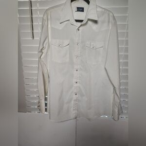 Wrangler Vibtage White Men's Pearl Snap Shirt XL